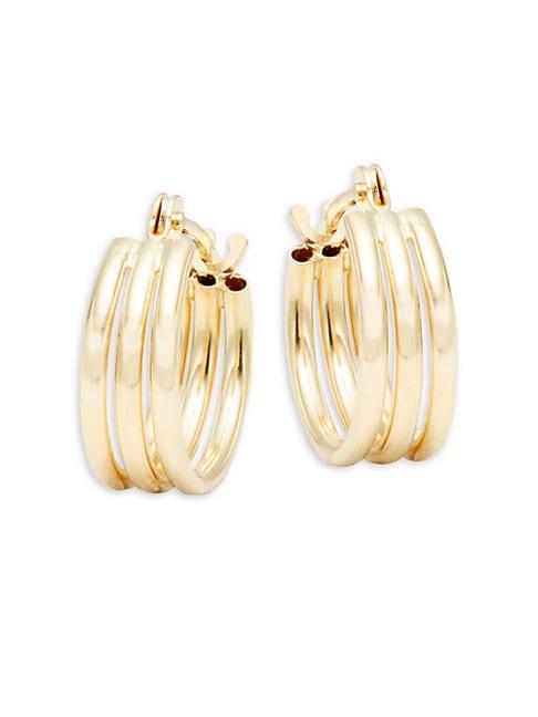 Saks Fifth Avenue Mini 14k Gold Triple Hoop Earrings