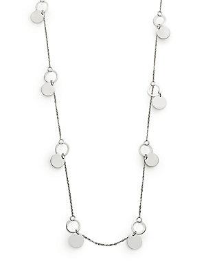 Saks Fifth Avenue Sterling Silver Disc Station Necklace