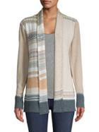 Solutions Mixed-print Open-front Cardigan