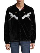 Cult Of Individuality Velour Embroidered Patch Jacket