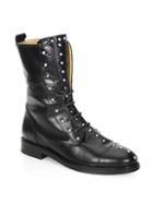 Iro Rangy Studded Leather Combat Boots