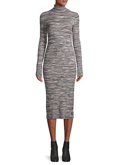 525 America Turtleneck Cotton-blend Sweater Dress