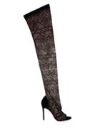 Gianvito Rossi Lace Stretch Peep Toe Knee-high Boots