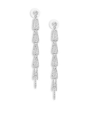 Saks Fifth Avenue Clear Crystals Vintage Drop Earrings