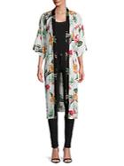 Lulla Collection By Bindya Open Front Floral Print Kimono