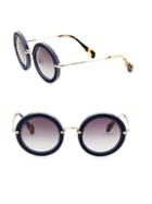 Miu Miu 49mm Round Embellished Acetate & Metal Sunglasses