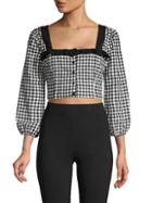 Bcbgeneration Gingham Cropped Top