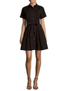 Vince Camuto Solid Belted Shirt Dress