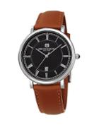 Bruno Magli Milano 1201 Stainless Steel & Leather-strap Three-hand Watch
