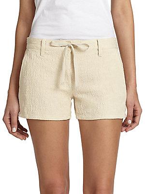 Genetic Denim Olivia Textured Stretch Cotton Drawstring Shorts
