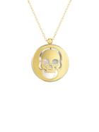 Sphera Milano 14k Yellow Gold & Mother-of-pearl Skull Pendant Necklace