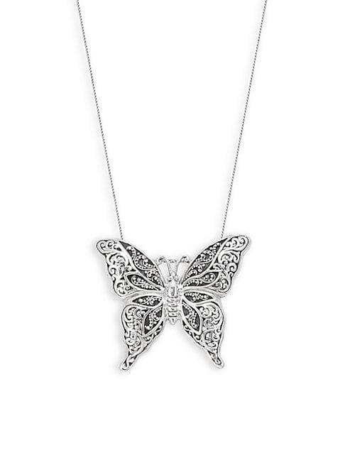 Lois Hill Classic Sterling Silver Butterfly Pendant Necklace
