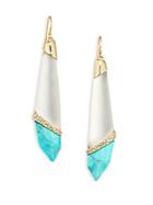 Alexis Bittar Lucite Liquid Visage Collection Crystal Encrusted Drop Earrings