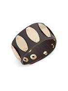 Saks Fifth Avenue Leather & Gold-plated Cuff Bracelet