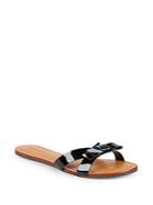 Saks Fifth Avenue Bow Leather Slides