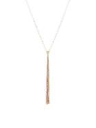 Lana Jewelry Blake 14k Tri-tone Gold Tassel Necklace