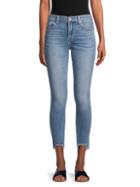 7 For All Mankind Gwenevere Mid-rise Raw Hem Ankle Skinny Jeans