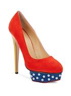 Charlotte Olympia Dolly Studded Colorblock Platform Pumps