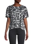Monrow Leopard Camo Cotton-blend T-shirt