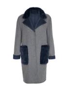 Wolfie Furs Cashmere-blend & Mink Fur-trim Coat