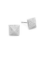 Casa Reale Diamond And 14k White Gold Square Stud Earrings