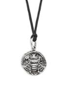 King Baby Studio Sterling Silver & Waxed Cord Bee Coin Pendant Necklace