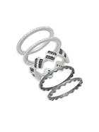 Freida Rothman Crystal & Sterling Silver Matte Stackable Ring