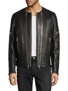 Balmain Open-front Leather Jacket