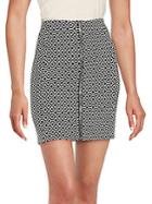 1.state Printed Zip-front Pencil Skirt