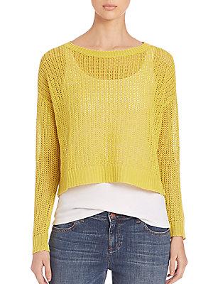 Eileen Fisher Fishermans Organic Linen Cropped Sweater