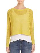 Eileen Fisher Fishermans Organic Linen Cropped Sweater