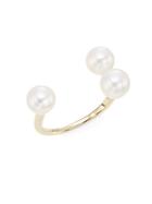 Saks Fifth Avenue 6.5-7mm White Round Cultured Pearl & 14k Yellow Gold Open Ring