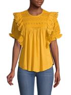 Allison New York Embroidered Eyelet Top