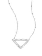 Saks Fifth Avenue Private Label Diamond & 14k White Gold Triangle Pendant Necklace