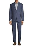 Saks Fifth Avenue Made In Italy Textured Windowpane Wool Suit