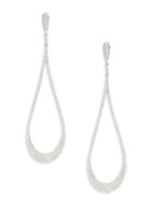 Effy 14k White Gold & Diamond Elongated Drop Earrings