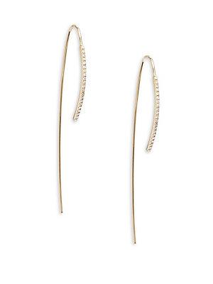 Ef Collection 14k Yellow Gold Bar Wire Threader Earrings