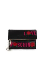 Love Moschino Embroidered Faux Leather Crossbody Bag