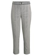 Karl Lagerfeld Paris Belted Pinstriped Tapered Pants
