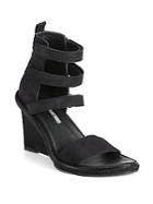 Ann Demeulemeester Suede Strappy Wedge Sandals