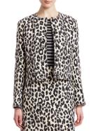 Akris Punto Boxy Leopard Print Jacket