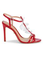 Schutz Zaryah Patent Leather & Pvc Ruffle Sandals