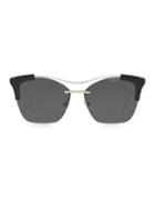 Prada 57mm Grey Illusion Cat Eye Sunglasses