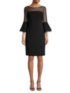 Calvin Klein Illusion Bell-sleeve Sheath Dress