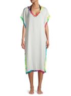 Lulla Collection By Bindya Multicolored Pom-pom Coverup