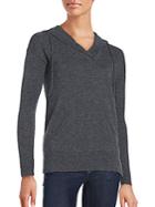 Cashmere Saks Fifth Avenue Cashmere Long Sleeve Ribbed Hoodie