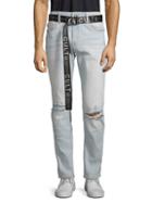Cult Of Individuality Distressed Belted Slim Jeans