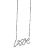 Effy Diamond And 14k White Gold Love Pendant Necklace