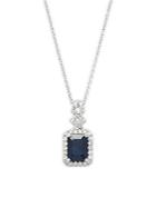 Effy Rectangle Diamond And 14k White Gold Pendant Necklace