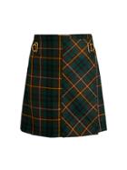 Burberry Wadige Plaid Wrap Skirt